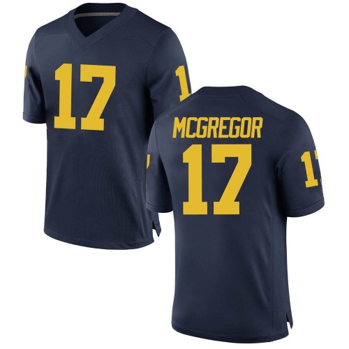 Braiden McGregor Michigan Wolverines Men's NCAA #17 Navy Replica Brand Jordan College Stitched Football Jersey XGB5554LL
